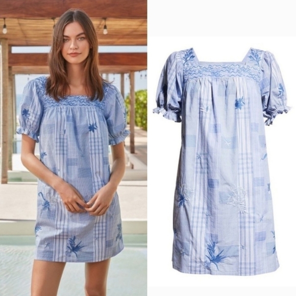 New Johnny Was Marbella Square Neck Park Dress Medium / 8-10 US - Picture 1 of 15